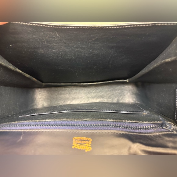 GUCCI Unisex Vintage Rare 70’s/80’s Adjst. Strap Navy Leather Shoulder Handbag - Picture 16 of 16